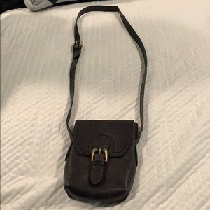 black leather crossbody bag